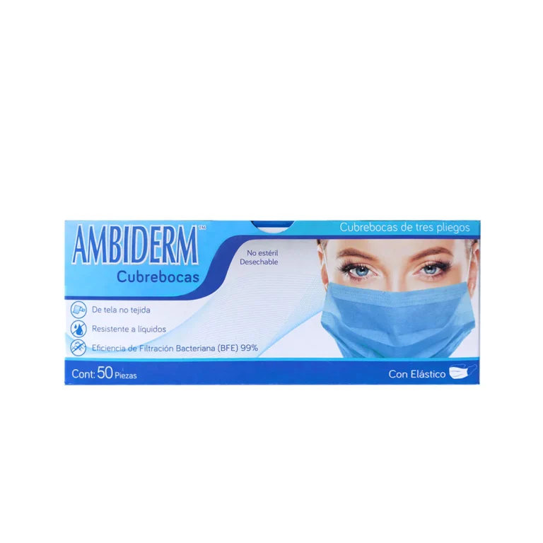 Cubre boca tres pliegues Ambiderm