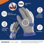 GUANTE ANTICORTE ACERO INOXIDABLE 3 DEDOS TALLA L - Imagen 7